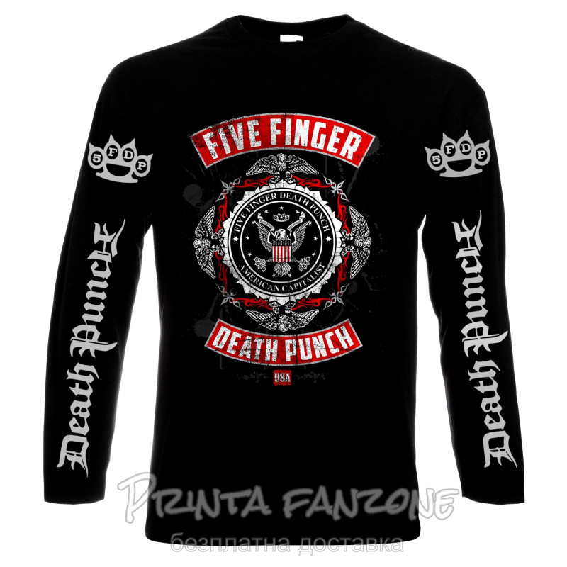 Блузи с дълъг ръкав Five Finger Death Punch, American capitalist, мъжка тениска,блуза с дълъг ръкав, 100% памук, S до 5XL